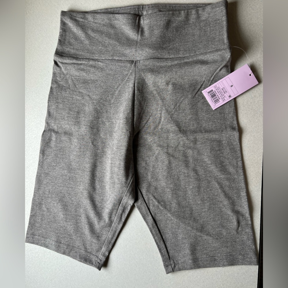 High waisted athletic bike/biker shorts grey - Picture 2 of 3